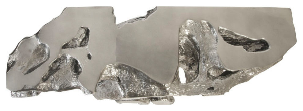 Brivo Freeform Console Table, Liquid Silver