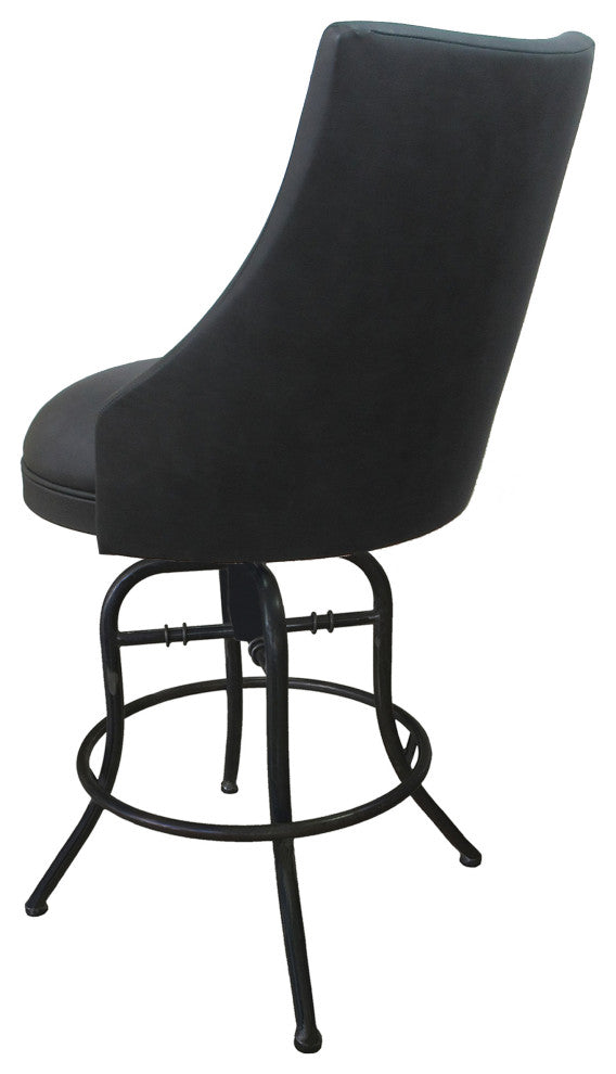 Melisima Swivel Tilt Counter 26" or 30" Metal Bar Stool, Grey Vinyl - Grey, 30"