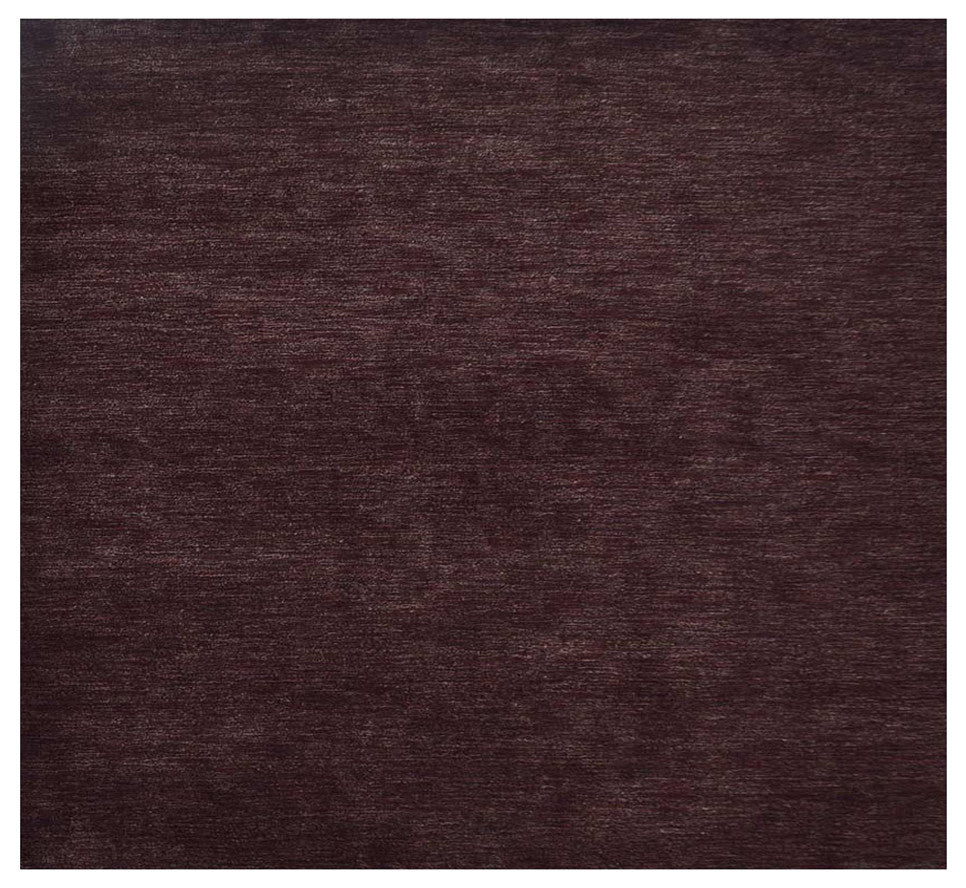 Hand Knotted Loom Silk Mix Area Rugs Solid Brown Beige