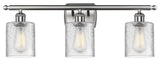Cobbleskill 3-Light LED Bath Fixture, Brushed Satin Nickel, Glass: Clear