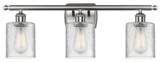 Cobbleskill 3-Light LED Bath Fixture, Brushed Satin Nickel, Glass: Clear