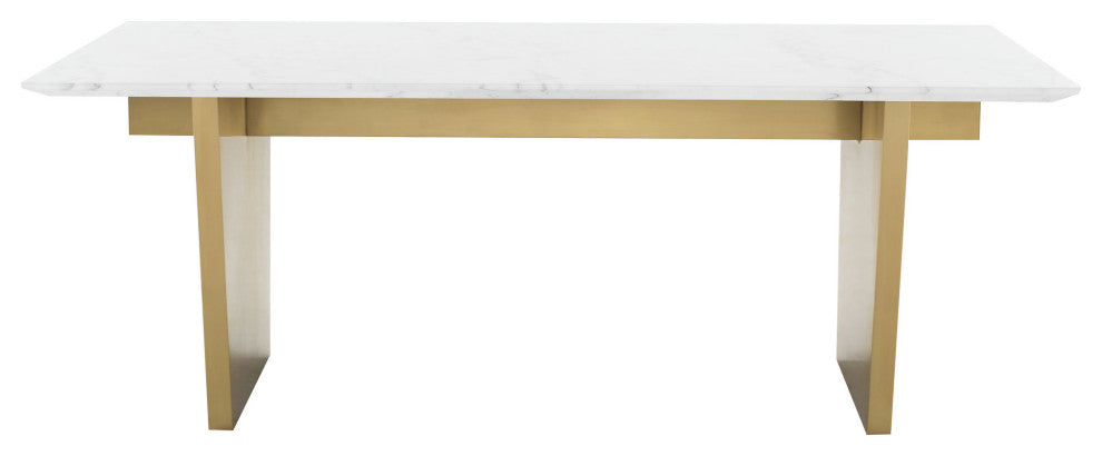 Aiden White Stone Dining Table, HGNA565