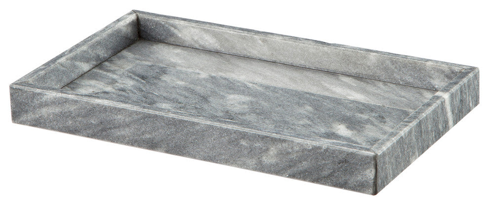 Myrtus Collection Black and Gold Marble Small Amenity Tray, Gray