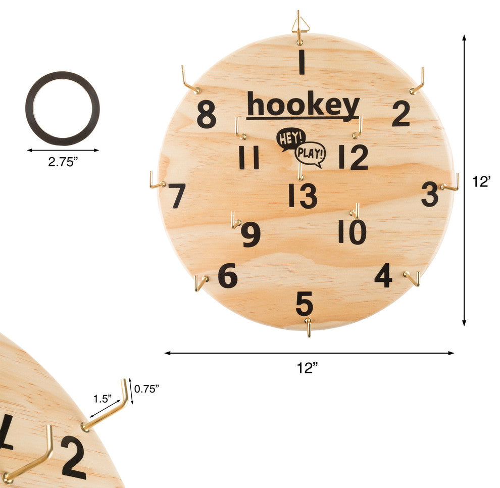Hookey Ring Toss Game Set for Outdoor or Indoor Play, Safe Alternative to Darts