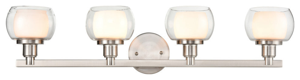 Innovations 330-4W-SN-CLW-LED 4-Light Bath Vanity Light, Satin Nickel
