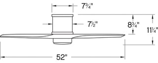 Hinkley Hover 52" Integrated LED Flush Mount Ceiling Fan, Matte Black