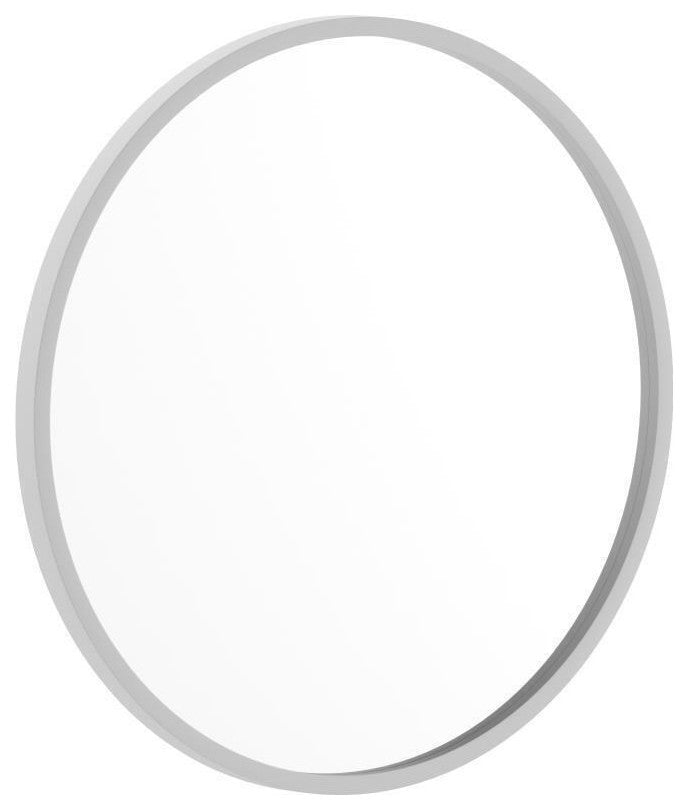 Julianne Round Metal Framed Wall Mirror, Silver, 20"