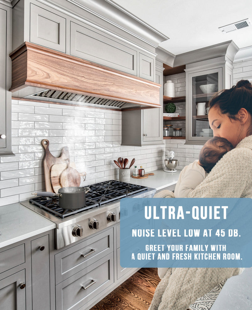 30" Insert/Built-in Stainless Steel Range Hood, Dimmable, 3-Speeds 600CFM, Warm White