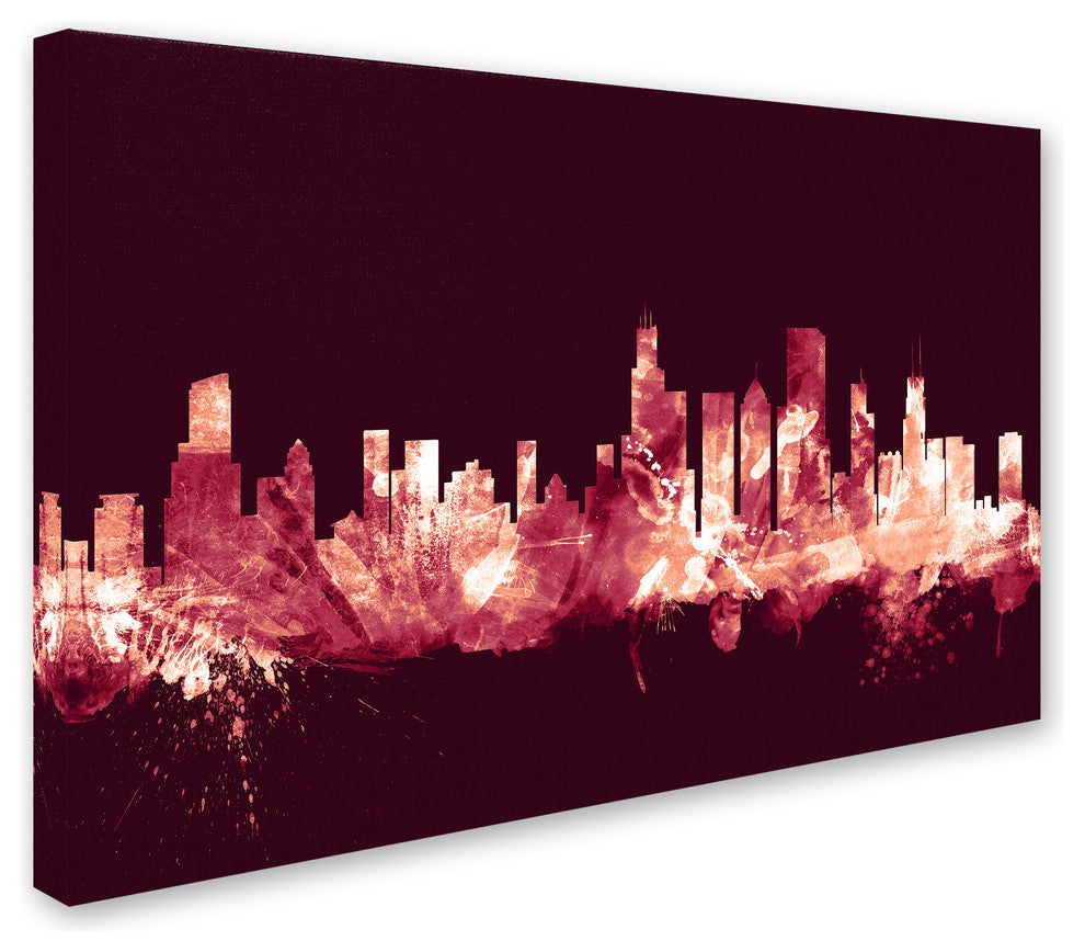 Michael Tompsett ''Chicago IL Skyline Maroon'' Canvas Art, 22x32