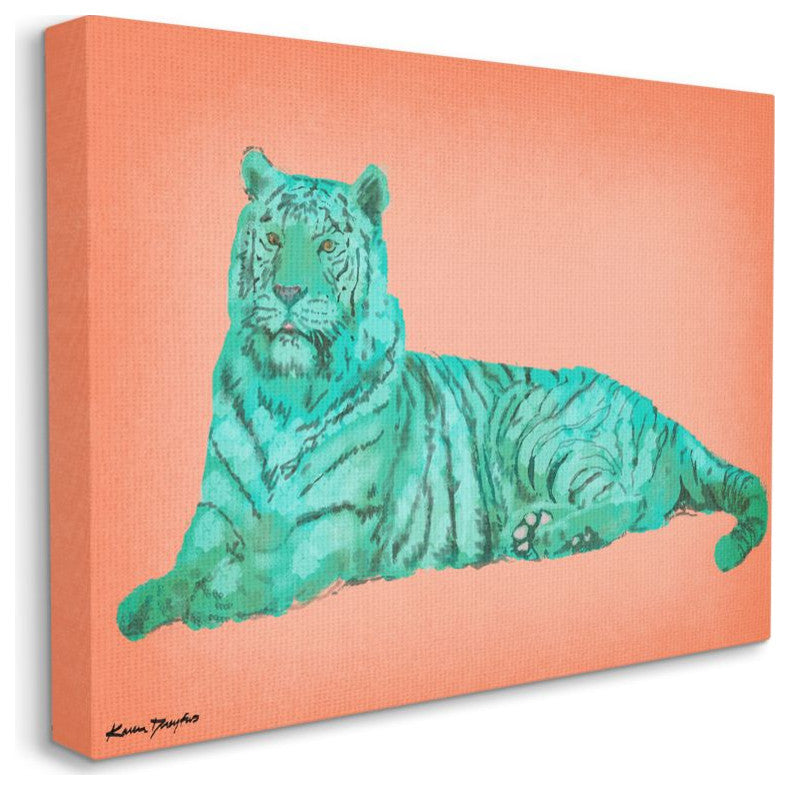 Cyan Pink Tiger Design, 24"x30"