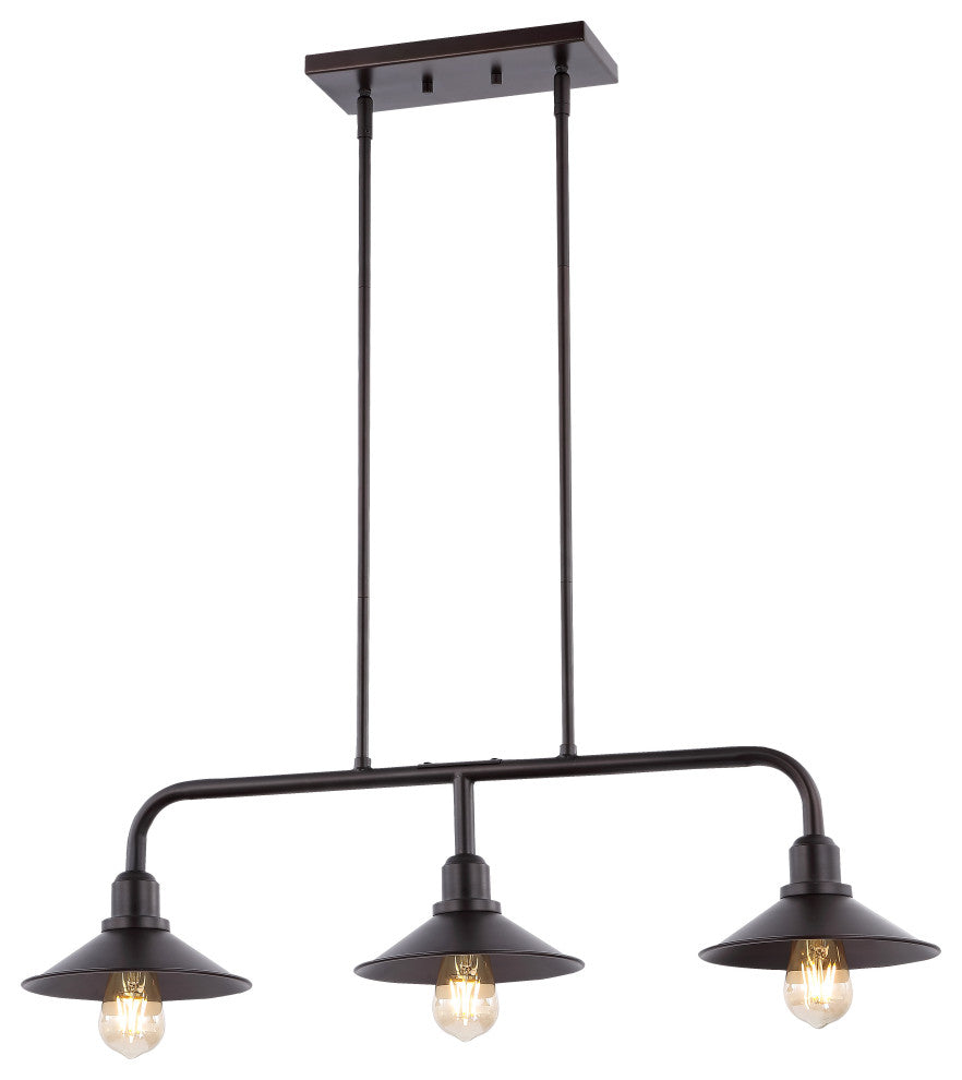 Cade 3-Light Metal LED Pendant, Oil Rubbed Bronze, Width: 34.25"