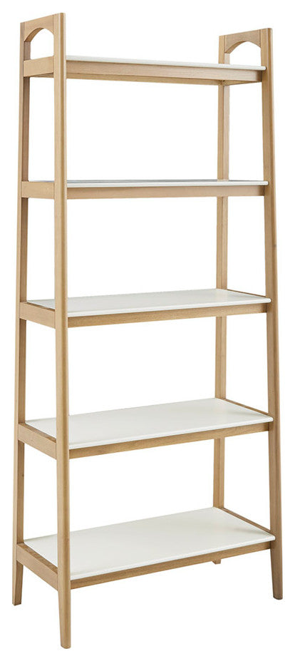 Madison Park Parker Mid-Century Modern Natural Wood Bookshelf, Natural