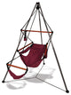 Hammaka Tripod Stand with Hanging Air Chair Combo, Burgundy, Wood