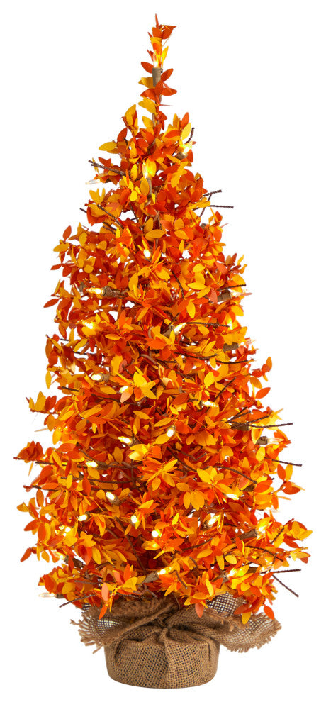 T3277 2' Harvest Halloween Artificial Christmas Tree Pre-Lit With 50 LED lights