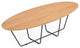 Industrial Large Oak and Black Powder Metal Coffee Table