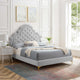 Tufted Platform Bed Frame, Queen Size, Velvet, Gray, Modern Contemporary