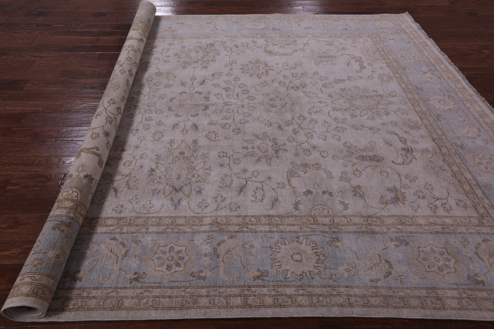 Peshawar White Wash Handmade Wool Rug 8' 11" X 12' 0" Q7843