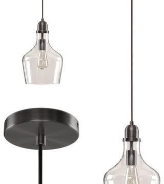 Ink+Ivy Auburn Bell Shaped Glass Pendant, Bronze