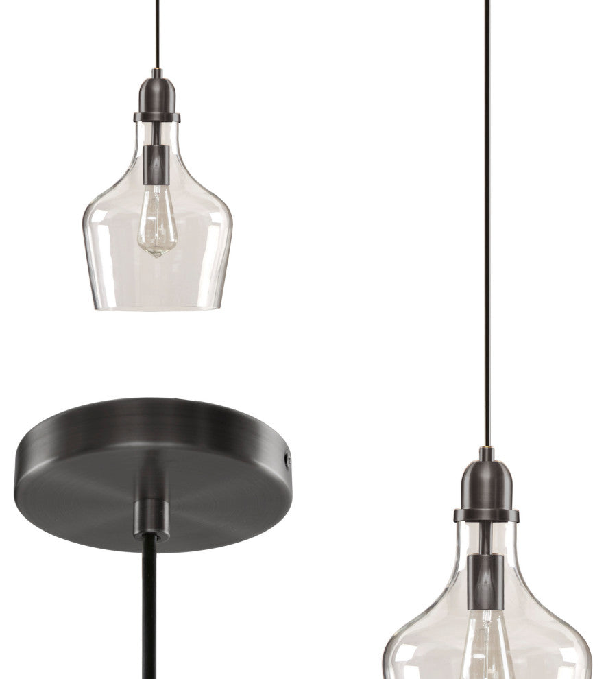 Ink+Ivy Auburn Bell Shaped Glass Pendant, Bronze