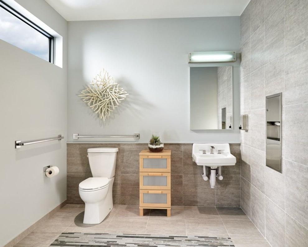 Delta 36" Angular Modern Grab Bar, Polished Nickel