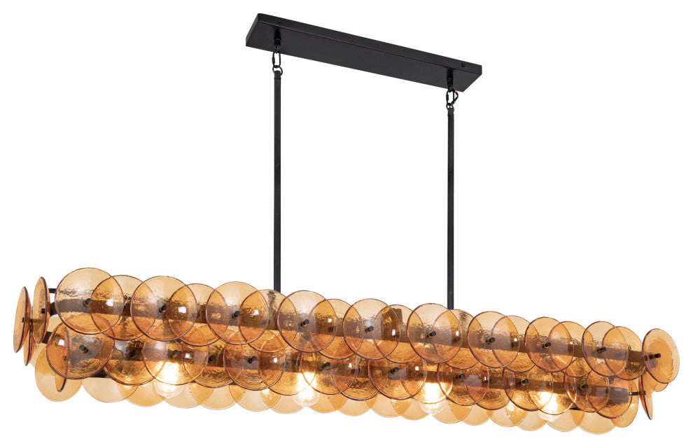 Maxim 21826 Loren 4 Light 54"W Linear Pendant - Gunmetal / Amber