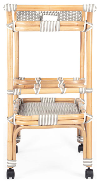 Butler Selena Grey & White Rattan Bar Cart