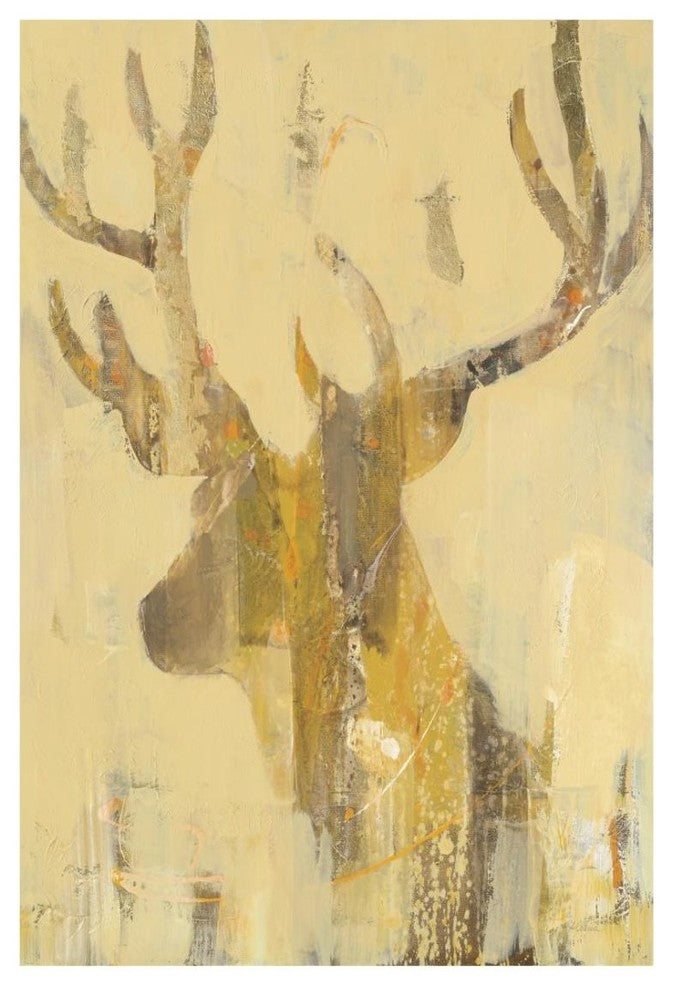 "Golden Antlers II" Digital Paper Print by Albena Hristova, 18"x26"