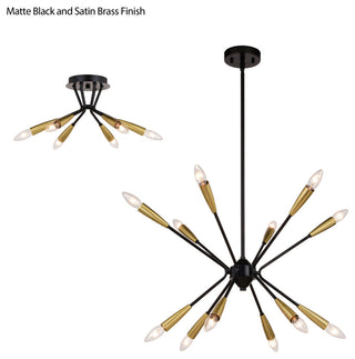 Vaxcel Lighting C0264 Ellis 6 Light 16"W Semi-Flush Ceiling - Matte Black /