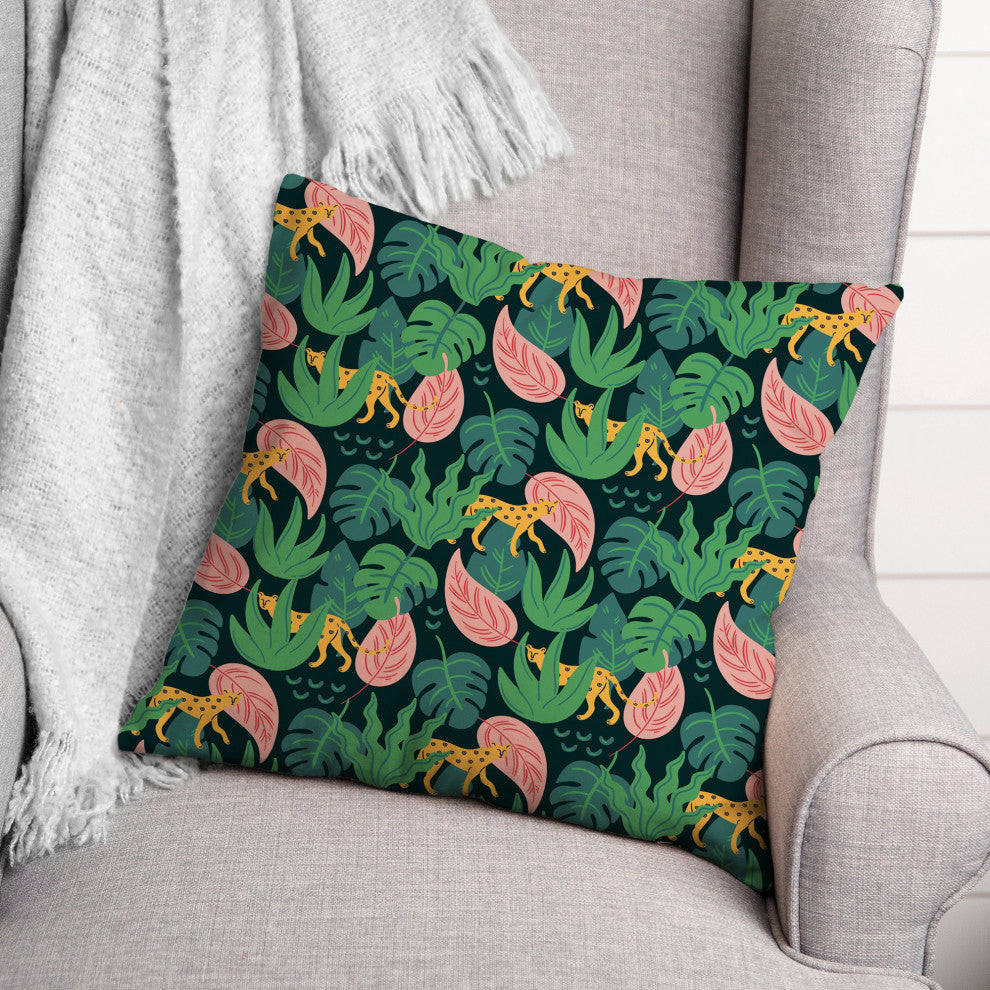 Tropical Cheetahs 18x18 Indoor / Outdoor Pillow