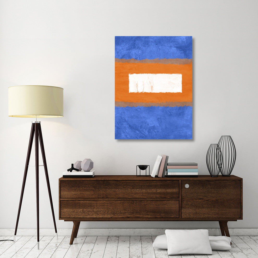 "Blue And Orange Abstract Theme 1" Fine Art Print