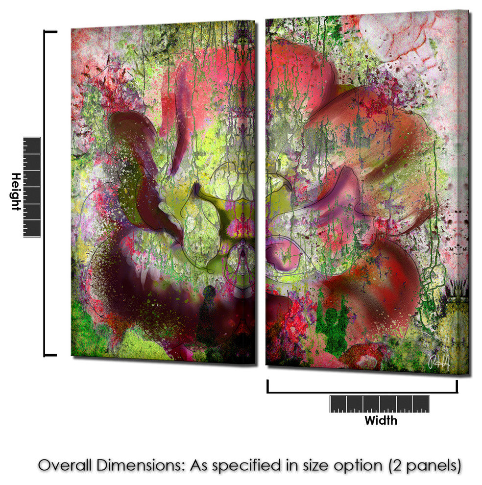 Painted Petals LVI 2-Piece Canvas Art Set, 40"x20"