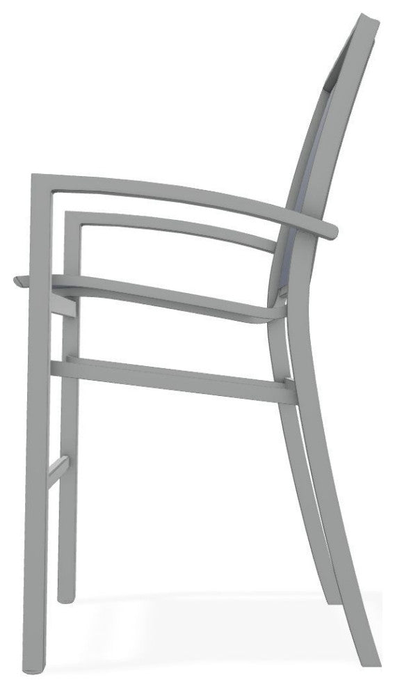 Kendall Sling Bar Height Stackable Outdoor Stool, Mavi/Graphite