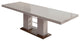 PINOSA High Gloss Dining Table with Extension, Cappuccino /Brown Base