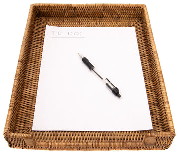 Artifacts Rattan™ Office Paper Tray, Honey Brown