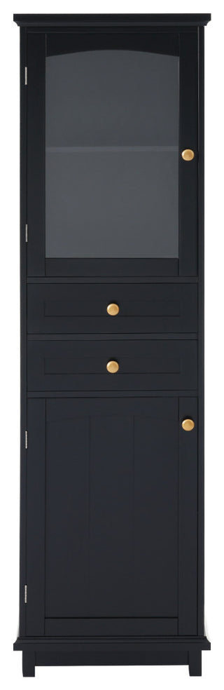 Front-facing product on a clean white background, showing the full cabinet with glass door.
