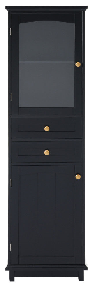Front-facing product on a clean white background, showing the full cabinet with glass door.