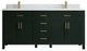 Cambridge 72 Double Sink Bath Vanity in Dark Forest Green 1.5" Empira Quartz