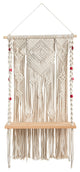 Nearly Natural 7122 2.5x1.5 Bohemian Macrame Wall Hanging With Wooden Shelf