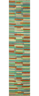 Winchester Kilim Kabir Rust/Beige Runner, 2'8x12'10
