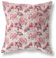 18" Red White Roses Indoor Outdoor Throw Pillow
