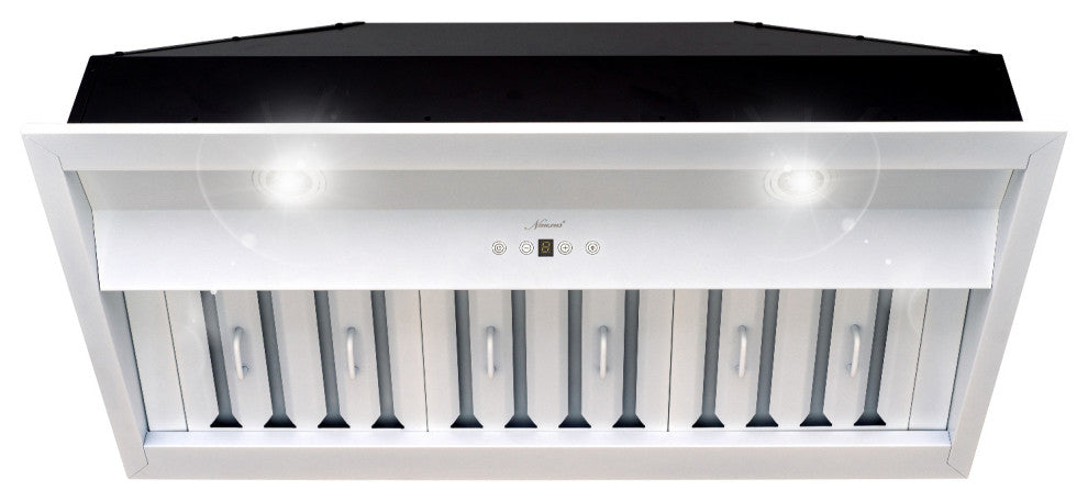 36" Insert/Built-in Stainless Steel Range Hood, Dimmable, 3-Speeds 600CFM, Cool White Light, Satin White