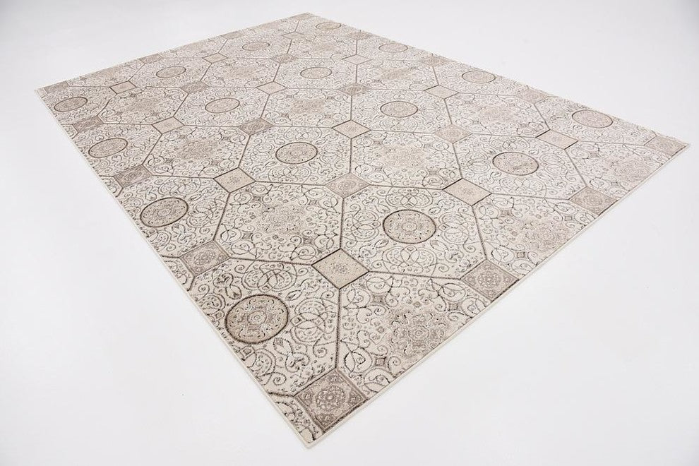Unique Loom Cream Hamilton Rushmore 7' 0 x 10' 0 Area Rug