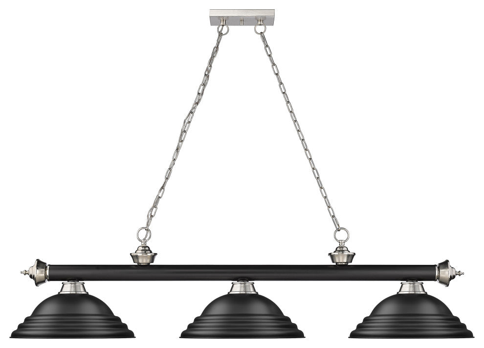 Zlite 2306-3MB-BN-SMB 3-Light Billiard, Matte Black