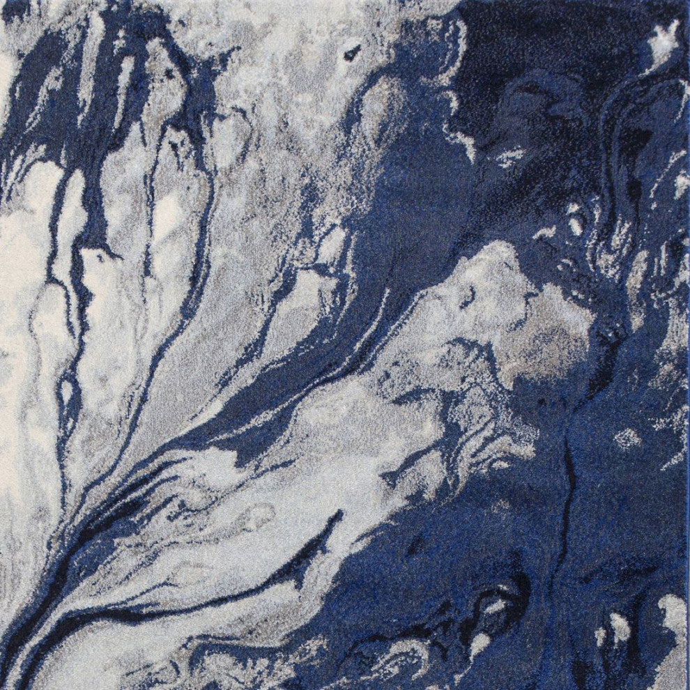 KAS Illusions 6201 Blue Watercolors Area Rug, 9'10"x13'2"