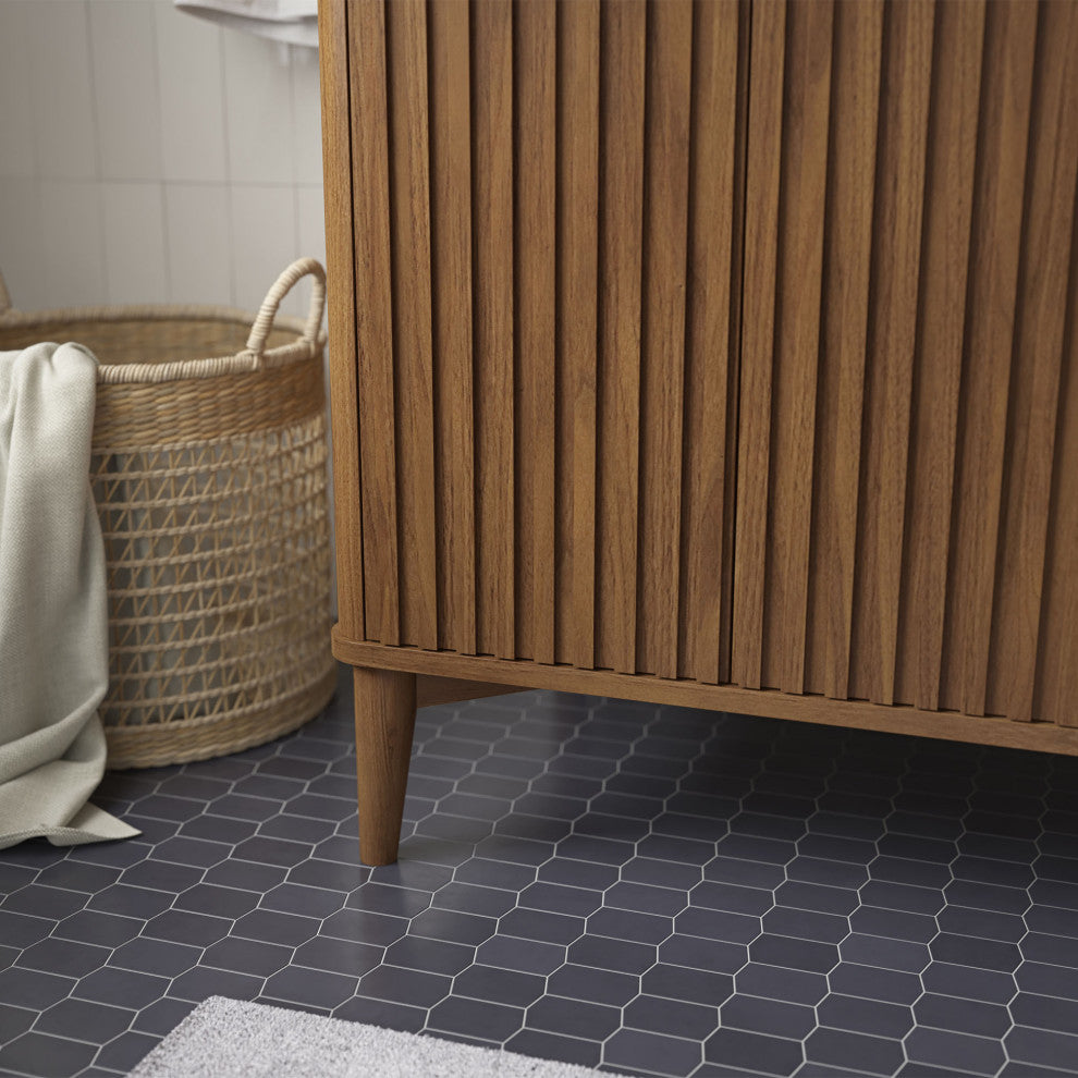 OVE Decors Gabi Single Sink Bathroom Vanity, Warm Walnut, 60", Double Sink