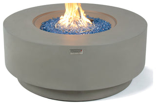 Colosseo Round Light Grey Concrete 41" Natural Gas Fire Table by Elementi Plus
