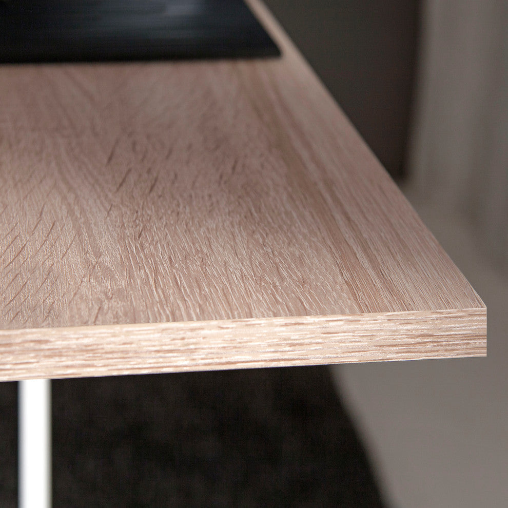 Papillon Foldable Table, White/Natural Oak