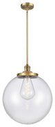 Beacon Pendant, Brushed Brass, Clear