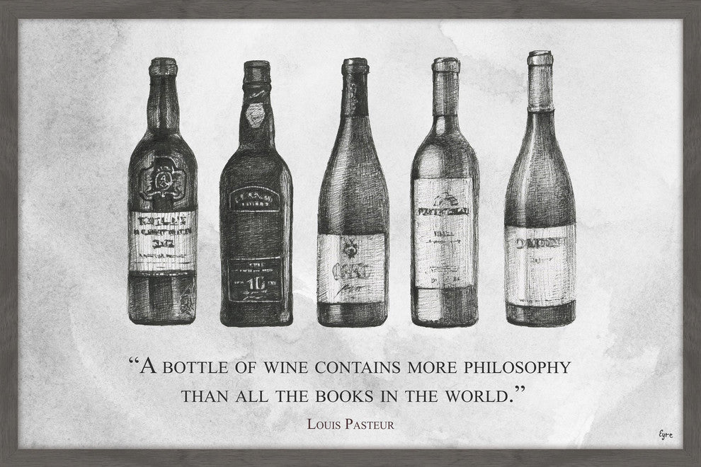 "Wine & Philosophy" Framed Painting Print, 24"x16"