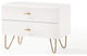 Contemporary White and Gold Nightstand With Two Drawers